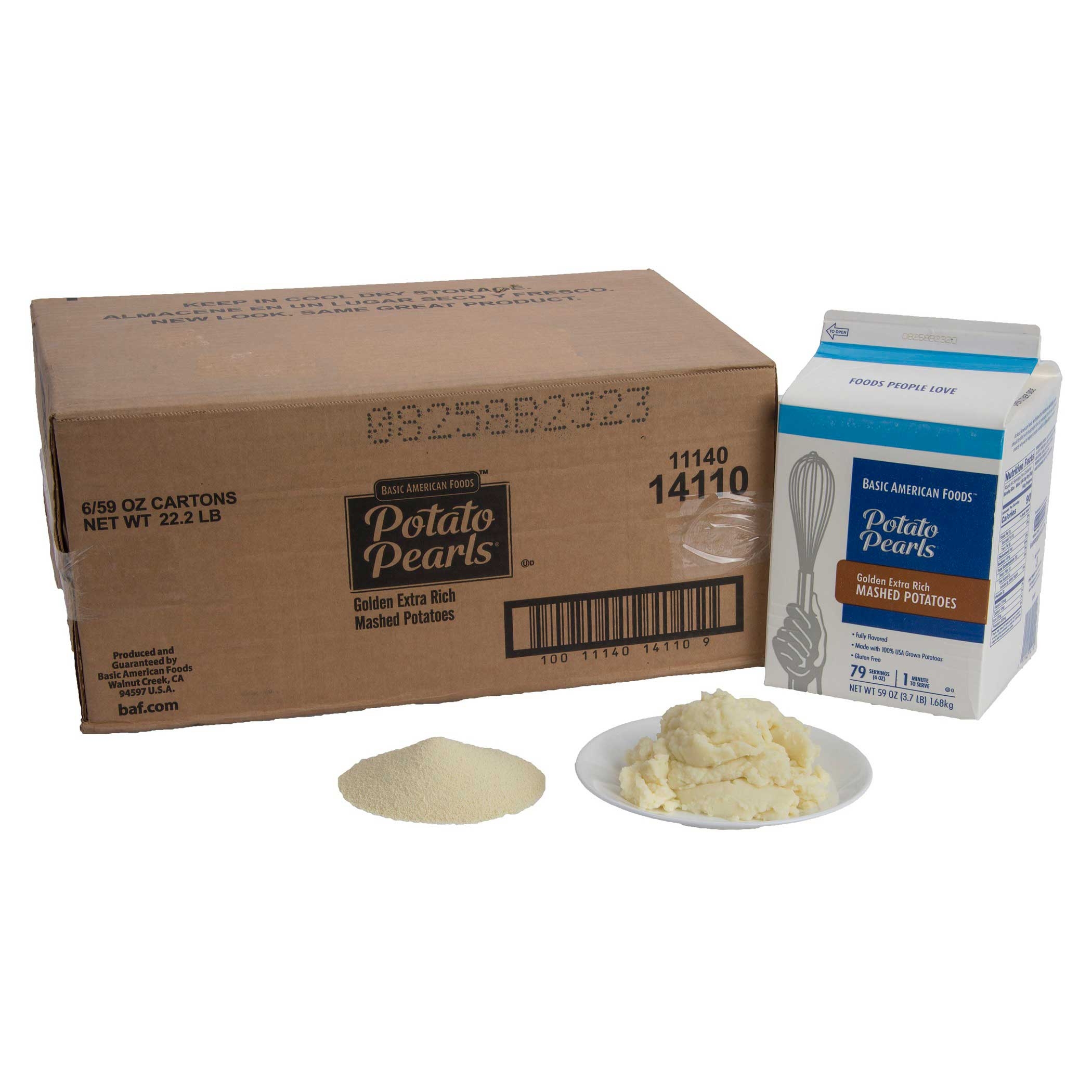Basic American Foods Golden Potato Pearls Extra Rich, 3.7 Pound -- 6 Case