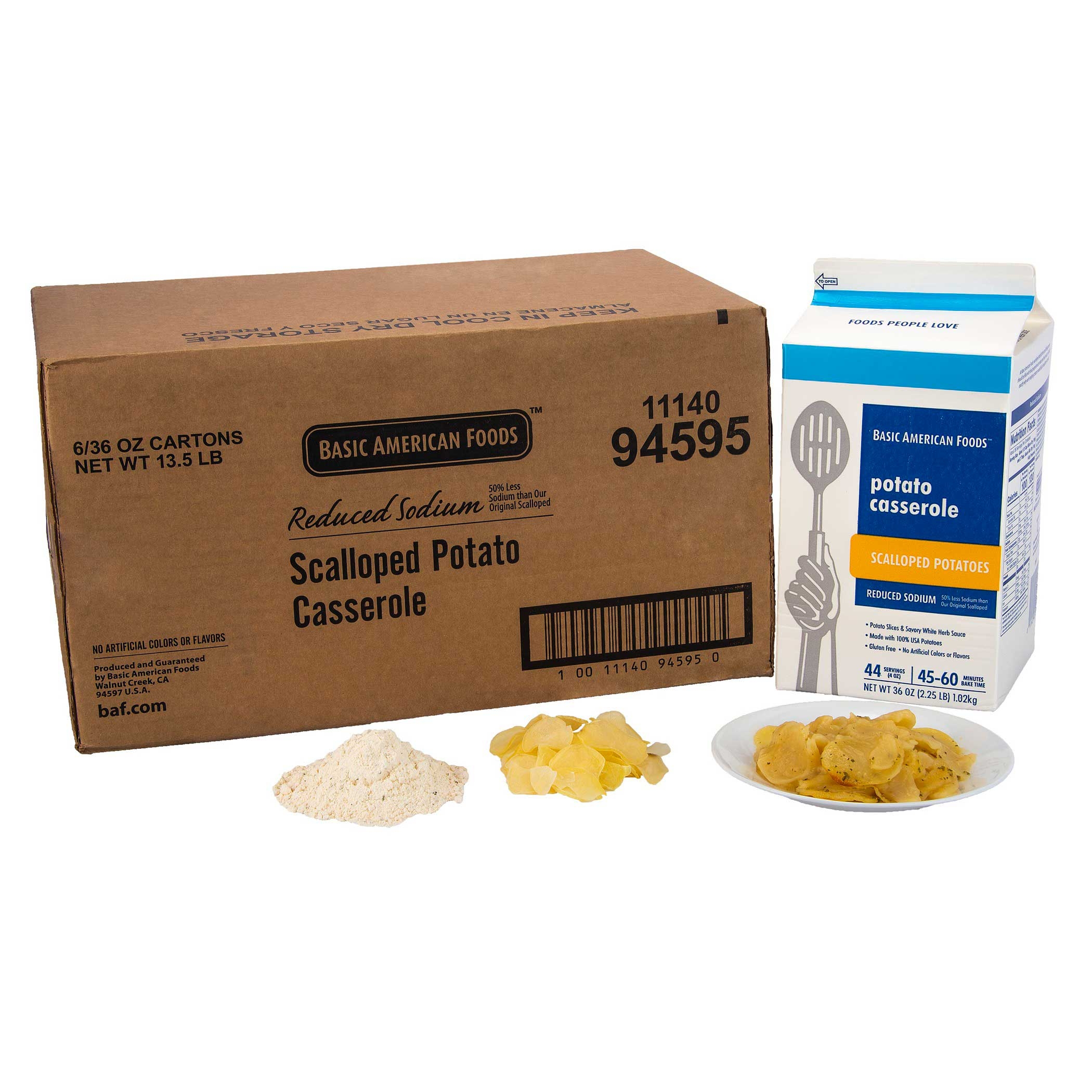 Basic American Foods Reduced Sodium Scalloped Potatoes Casserole, 2.25 Pound