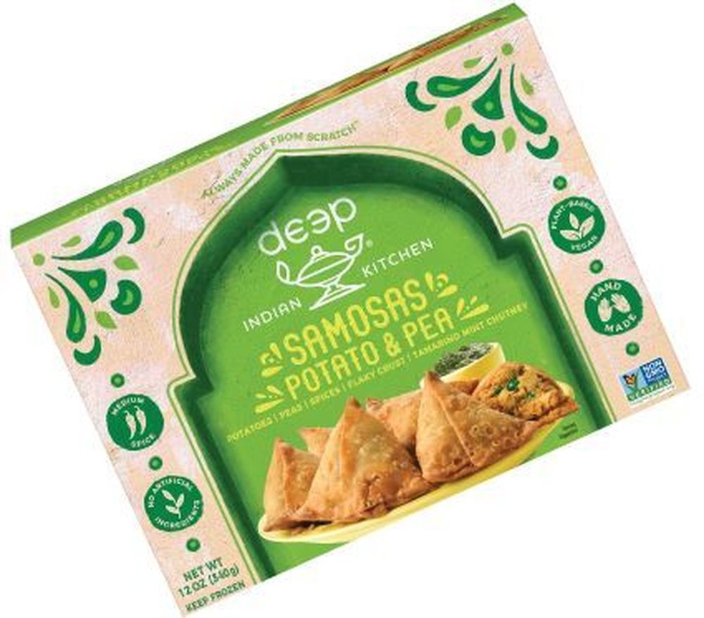 Deep Indian Kitchen Potato and Pea Samosas with Chutney, 12 Ounce -- 6 per case