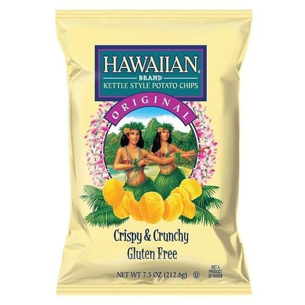 Hawaiian Original Kettle Style Potato Chips, 7.5 Ounce -- 15 per case