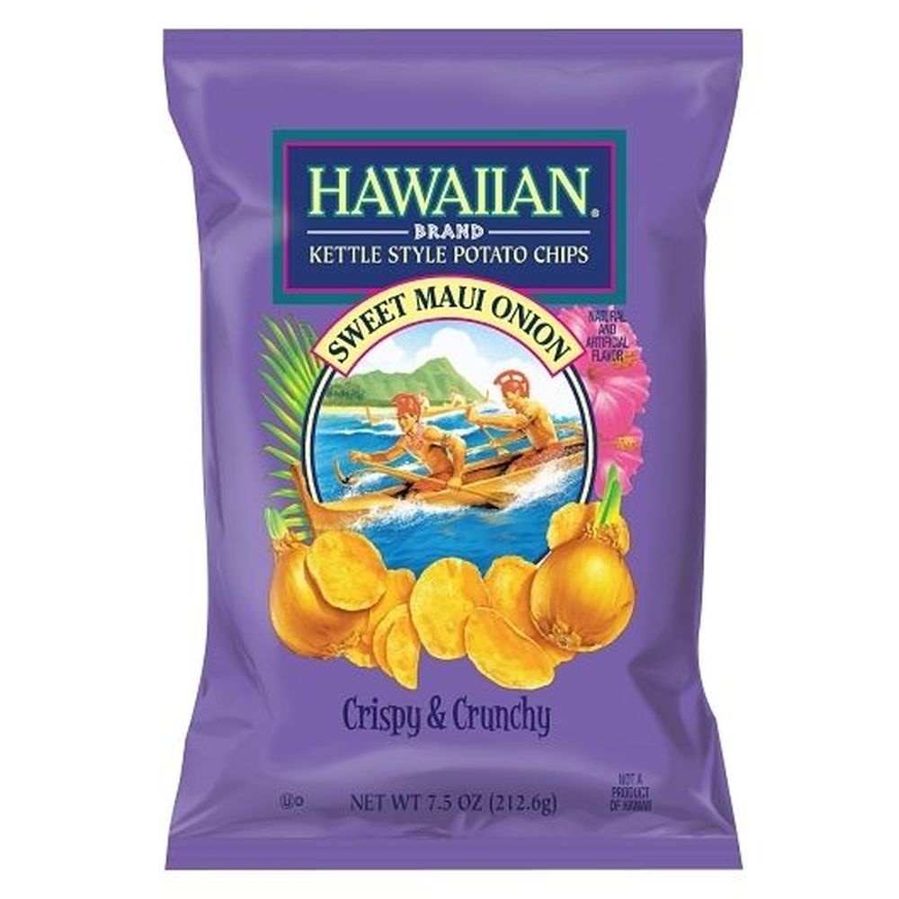 Hawaiian Sweet Maui Onion Kettle Style Potato Chips, 7.5 Ounce -- 15 per case