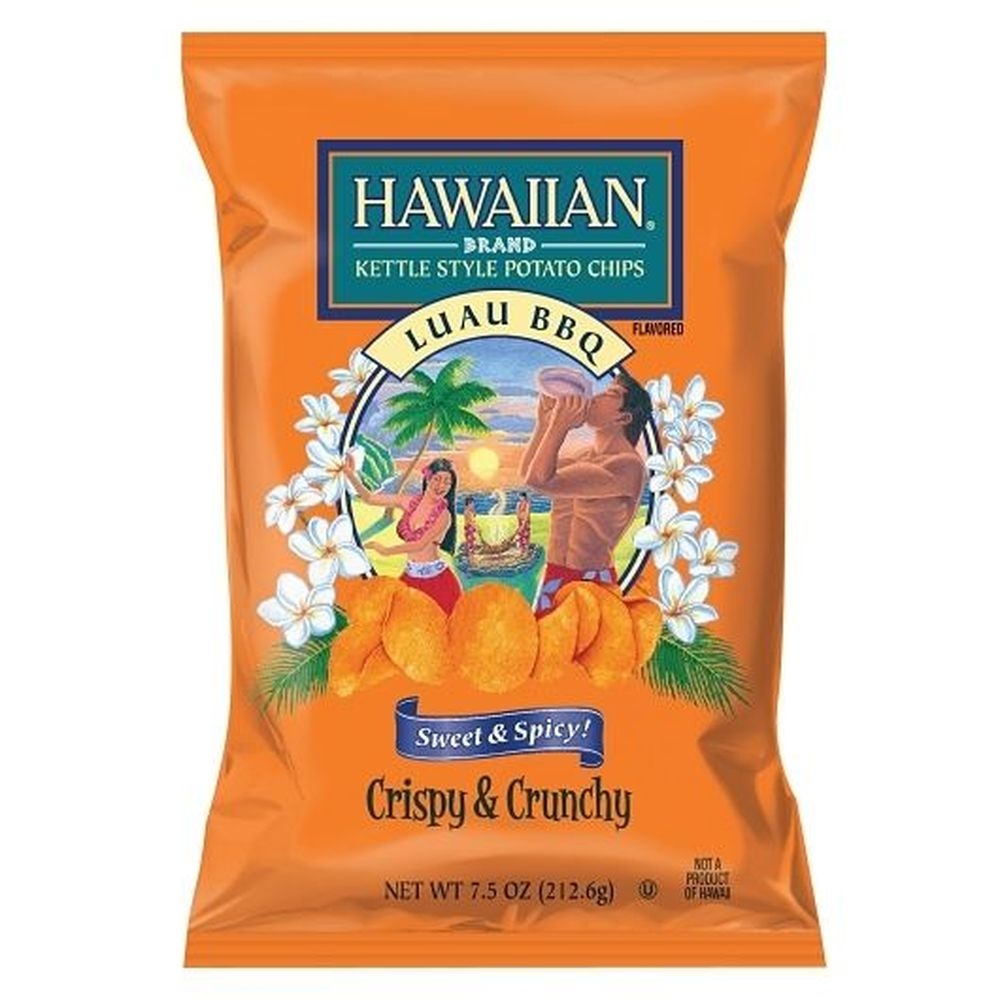 Hawaiian Luau Barbeque Kettle Style Potato Chips, 7.5 Ounce -- 15 per case
