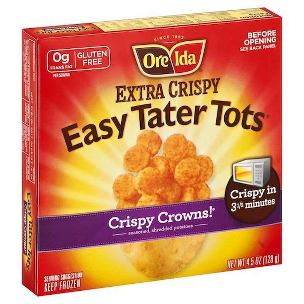 Ore Ida Extra Crispy Easy Tater Tots Shredded Potatoes, 4.5 Ounce -- 12 per case