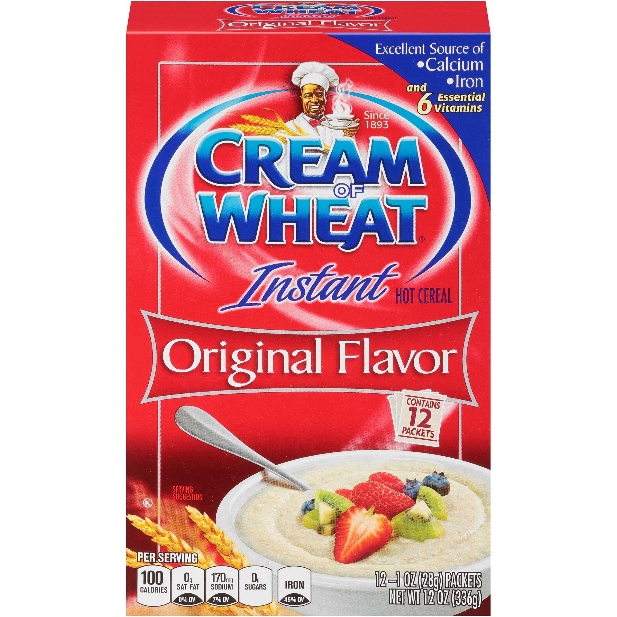 B and G Cream of Wheat Instant Original Hot Cereal, 12 Ounce -- 12 per case.