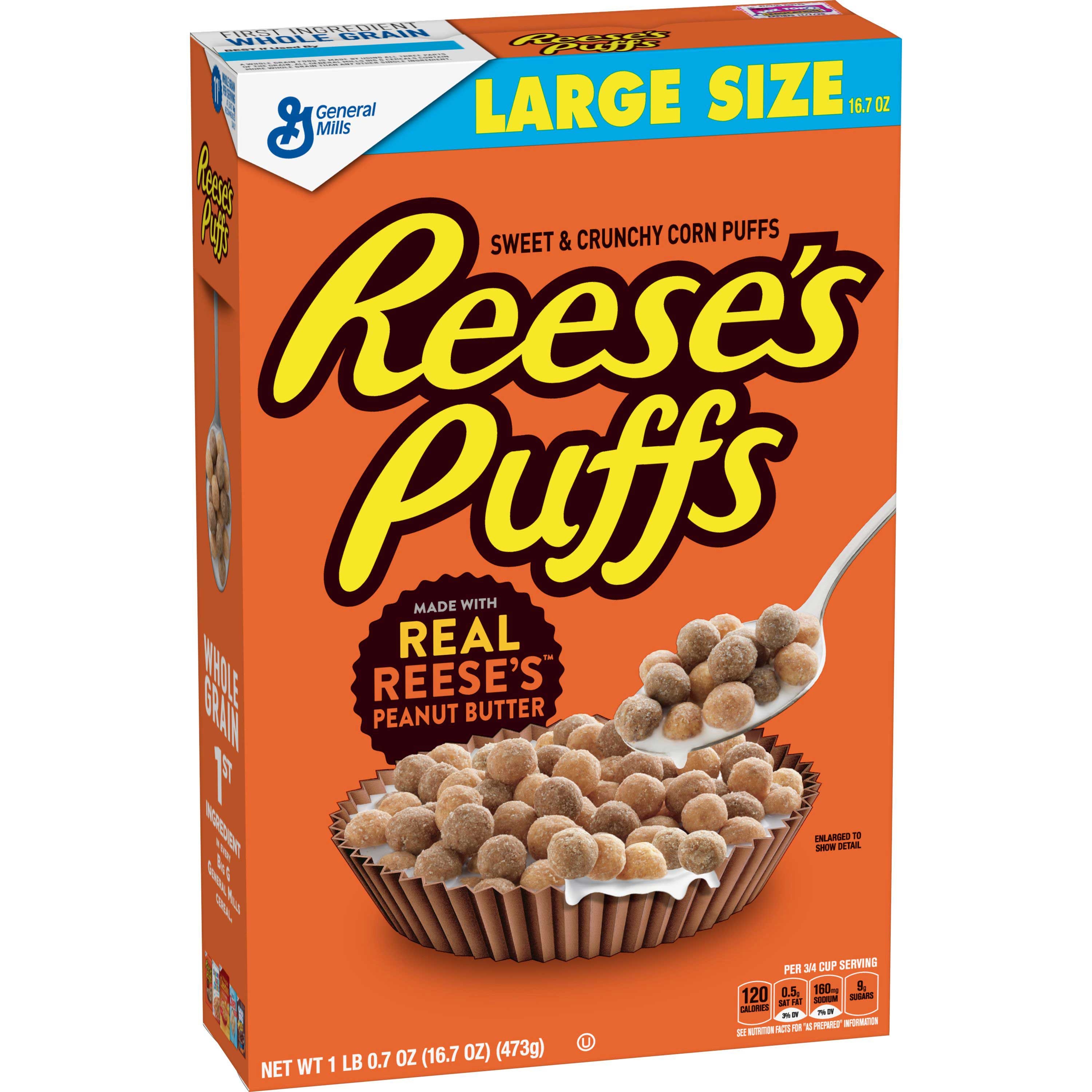 Reeses Puffs - Peanut Butter Puffs, 16.7 Ounce -- 10 per case.