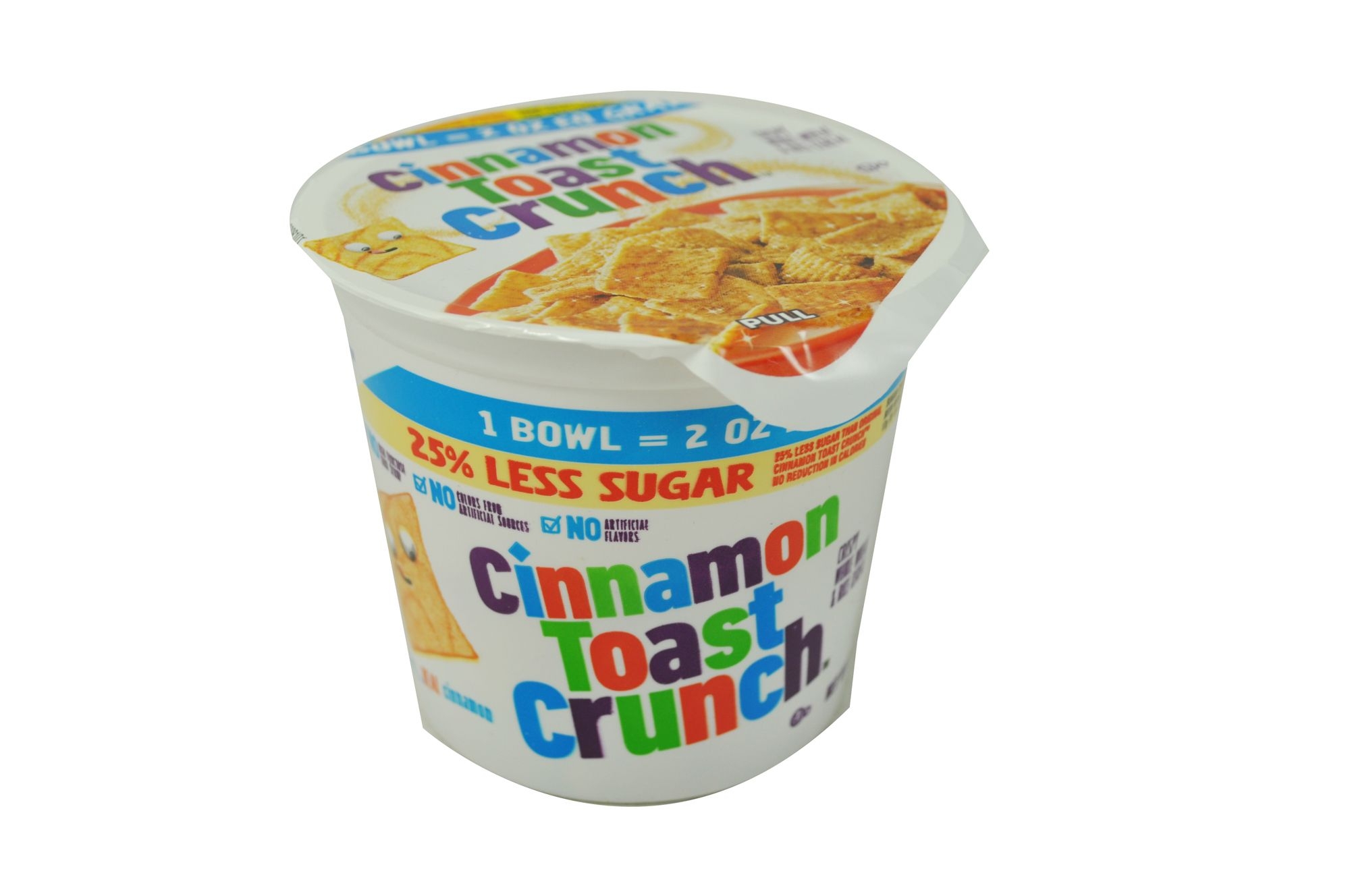 Cinnamon Toast Crunch 25 Percent Less Sugar Single Serve Cereal, 2 Ounce -- 60 per case.