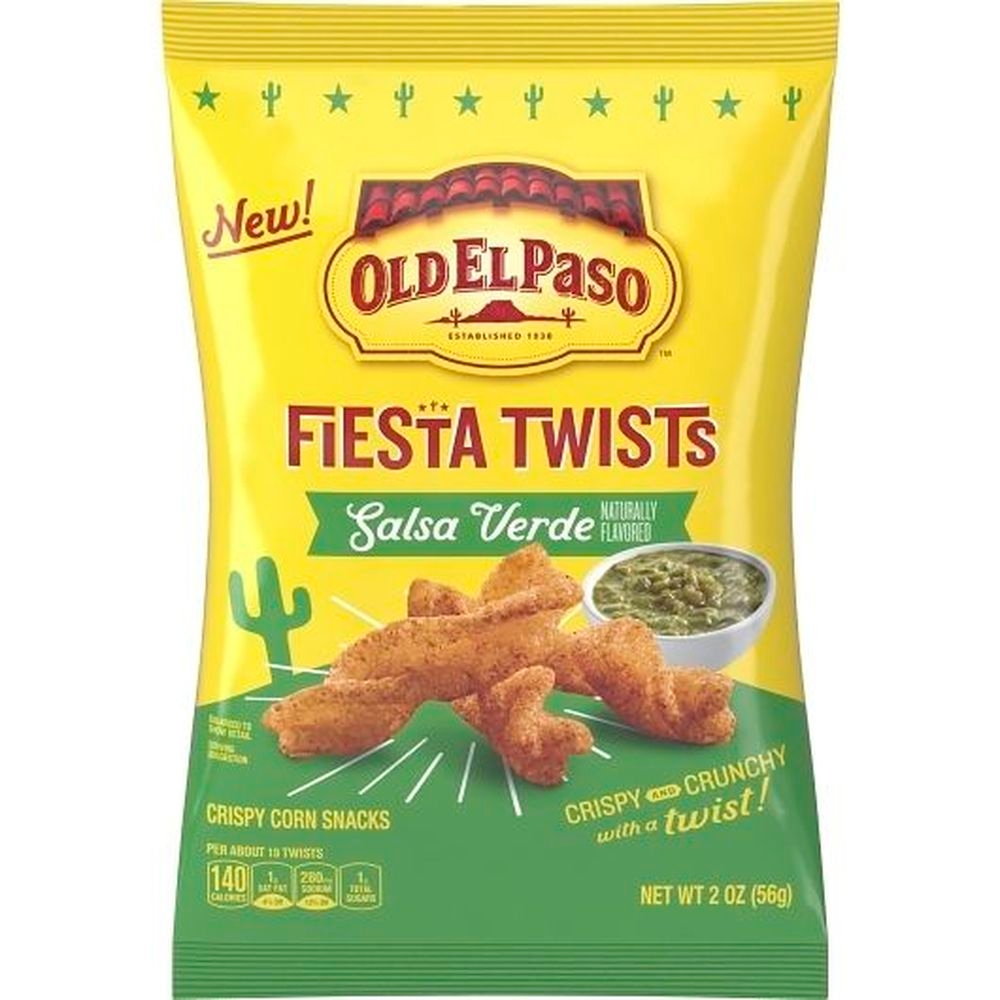 Old El Paso Salsa Verde Fiesta Twist Crispy Corn Snacks, 2 Ounce -- 6 per case