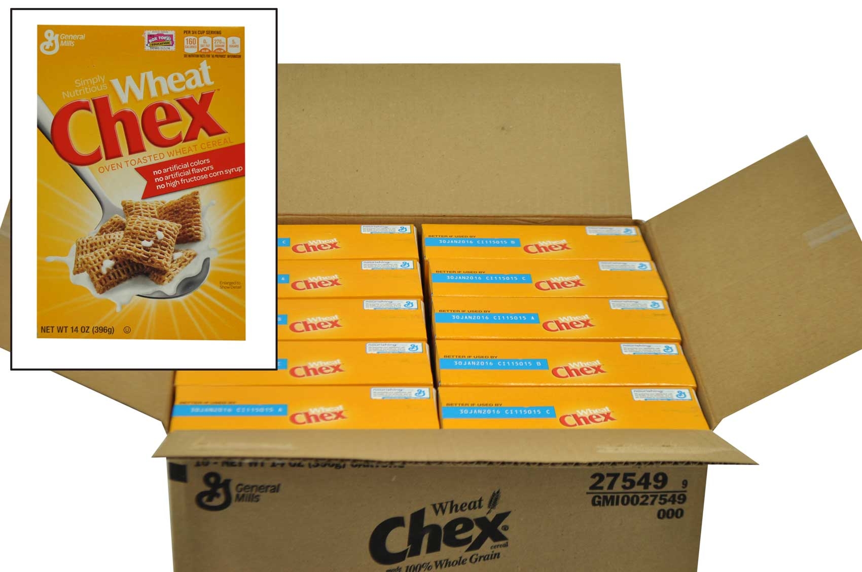 Chex Wheat Cereal Mix, 14 Ounce -- 10 per case.