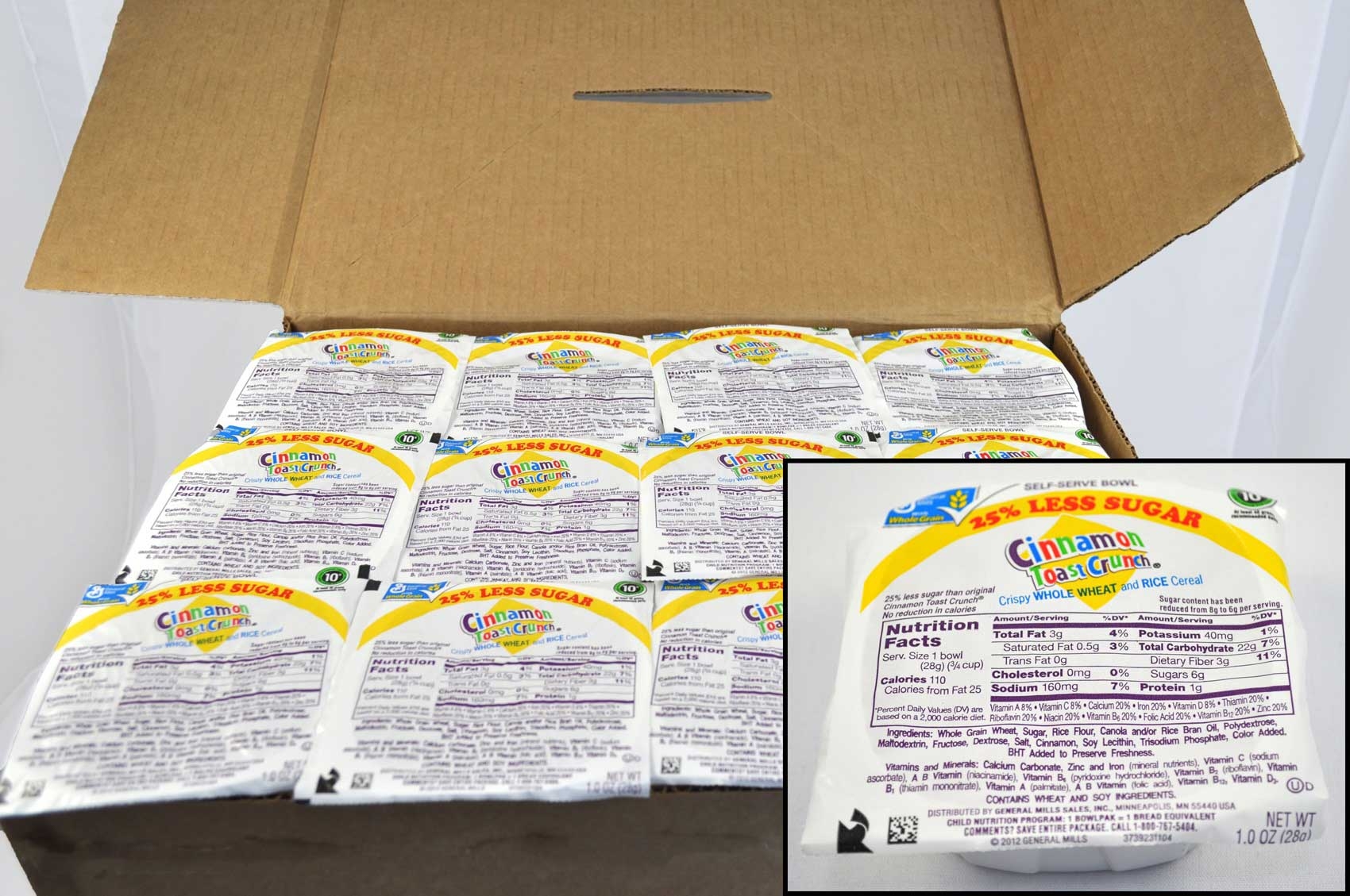 General Mills Reduced Sugar Cinnamon Toast Crunch Cereal, 1 Ounce -- 96 per case.