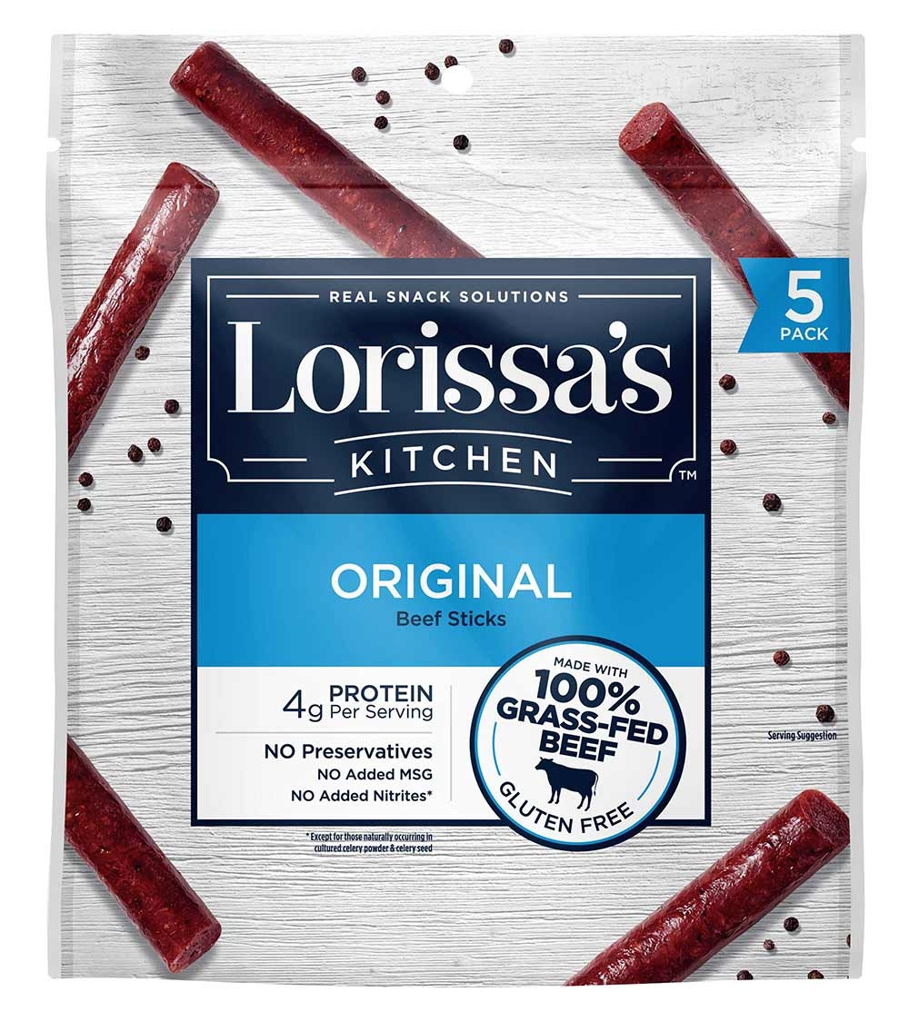 Lorissas Kitchen Original Beef Stick - Display Tray, 3 Ounce -- 8 per case