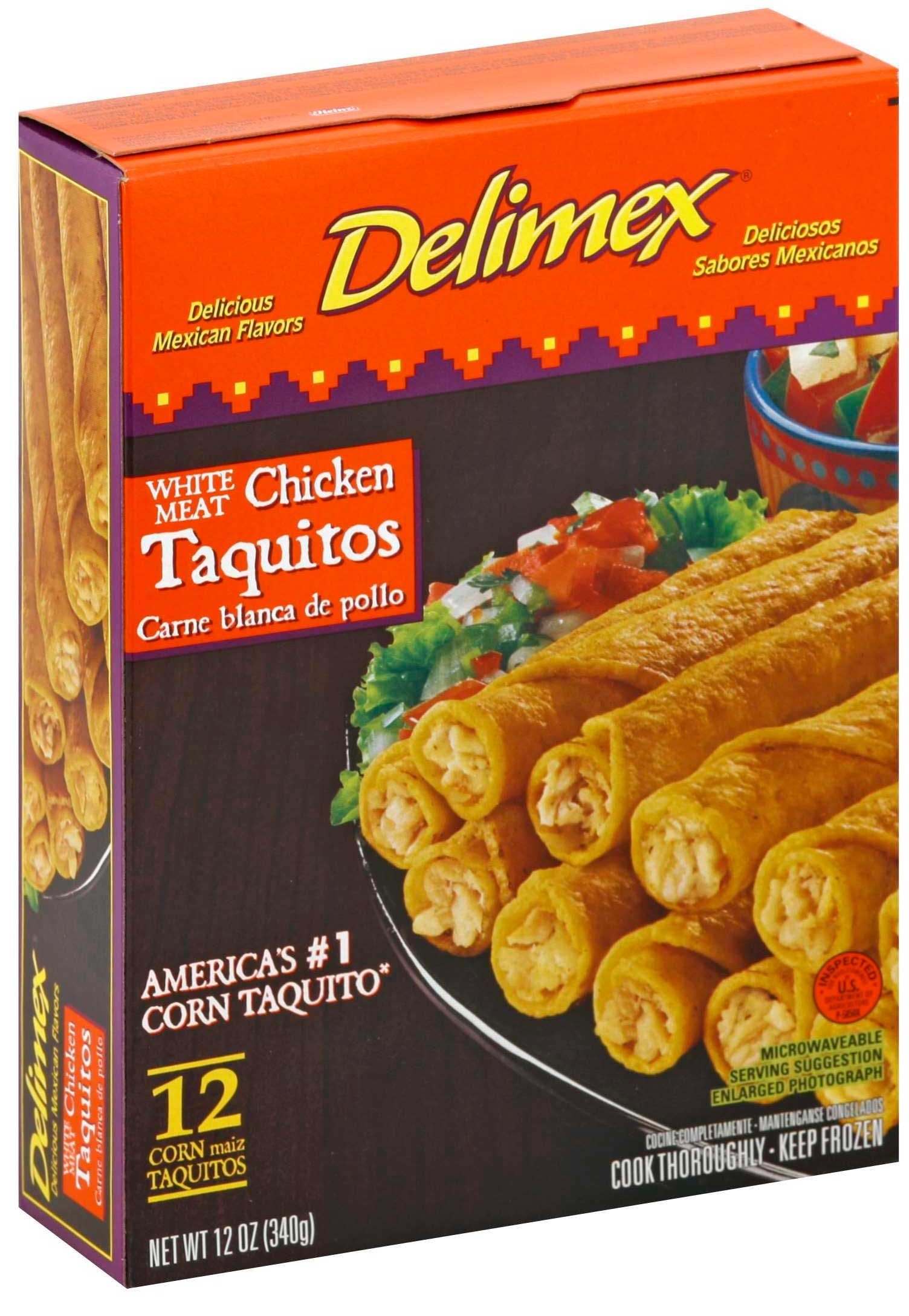 Delimex Chicken Salsa Verde Corn Taquito, 12 Ounce -- 8 per case