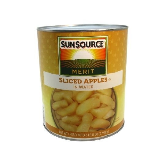 Sunsource Merit Fancy Sliced Apples in Water, 104 Ounce -- 6 per case