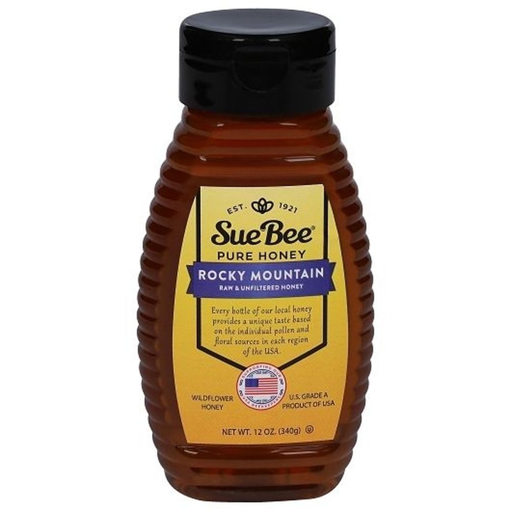 Sue Bee Regional Rocky Mountain American Grade A Honey, 12 Ounce Bottle -- 6 per case