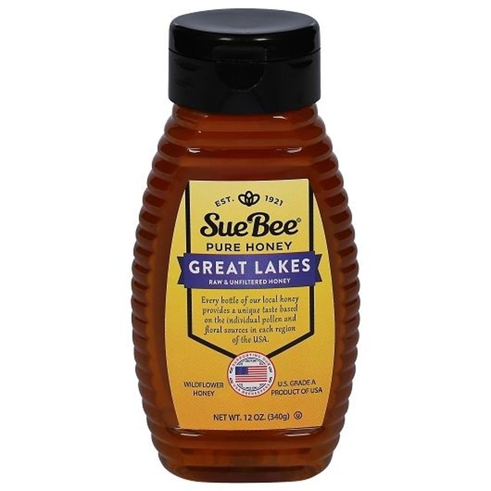 Sue Bee Regional Great Lakes American Grade A Honey, 12 Ounce Bottle -- 6 per case