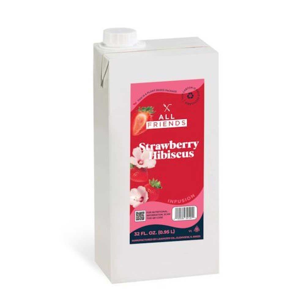 All Friends Strawberry Hibiscus Grapefruit Functional Beverage, 32 Ounce -- 12 per case
