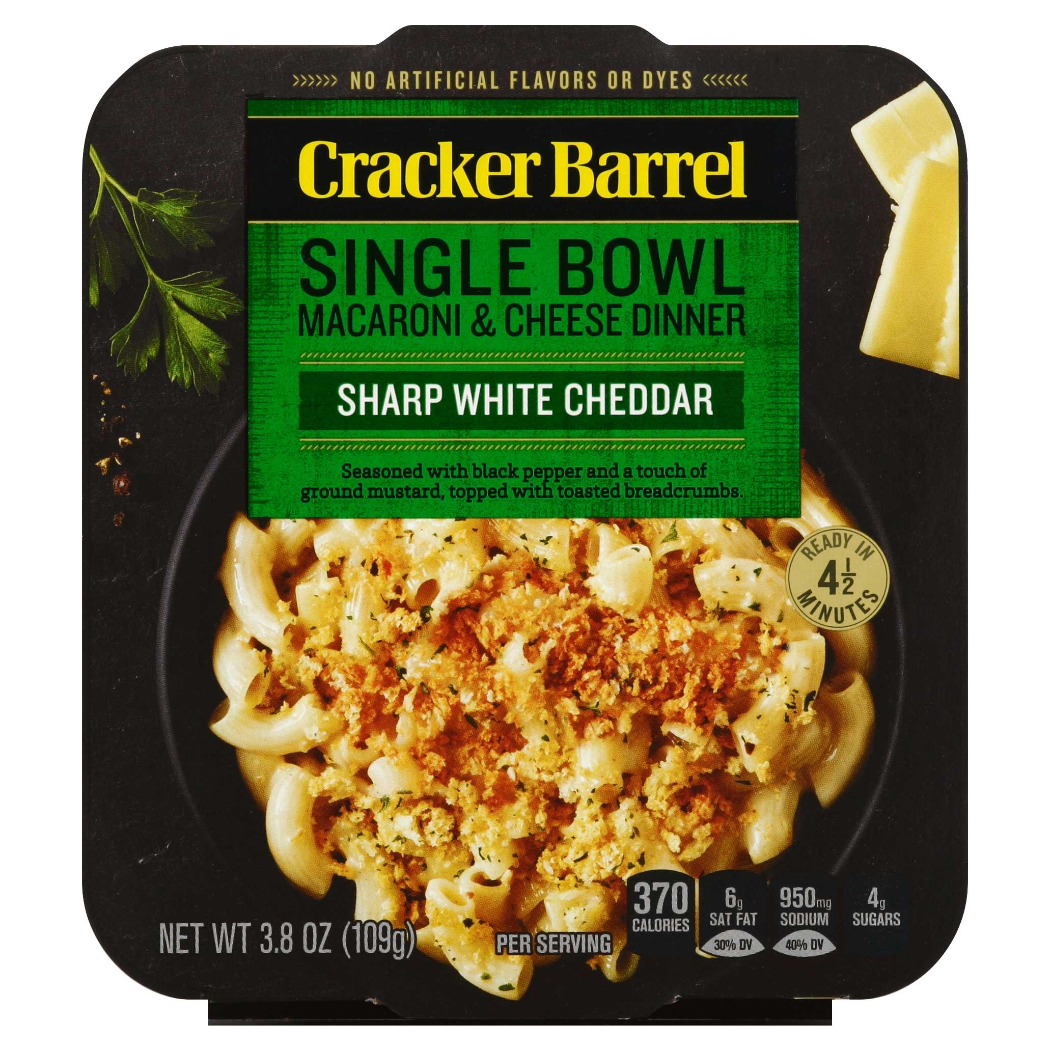 Cracker Barrel Sharp White Cheddar Macaroni and Cheese Liquid Dinner, 3.8 Ounce -- 8 per case.