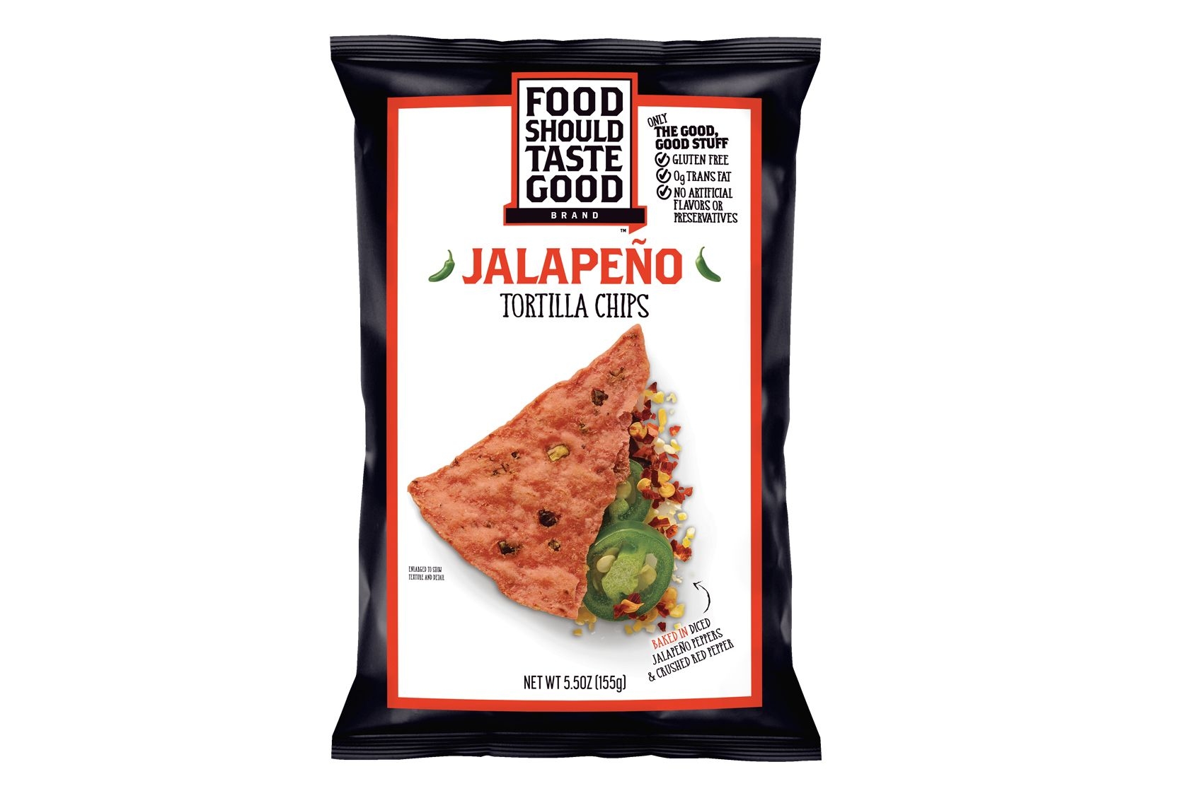 Food Should Taste Good Jalapeno Tortilla Chips, 5.5 Ounce -- 12 per case.
