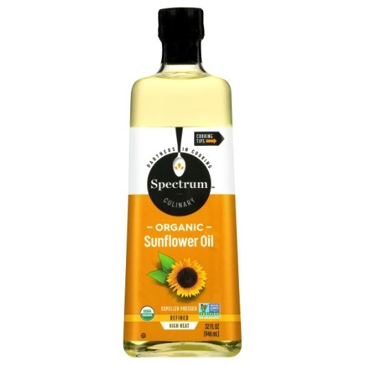 Spectrum Organic High Heat Refined Sunflower Oil, 32 Fluid Ounce -- 12 per case