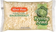 Silver Floss Shredded Sauerkraut - 2 lb. poly bag, 12 bags per case.