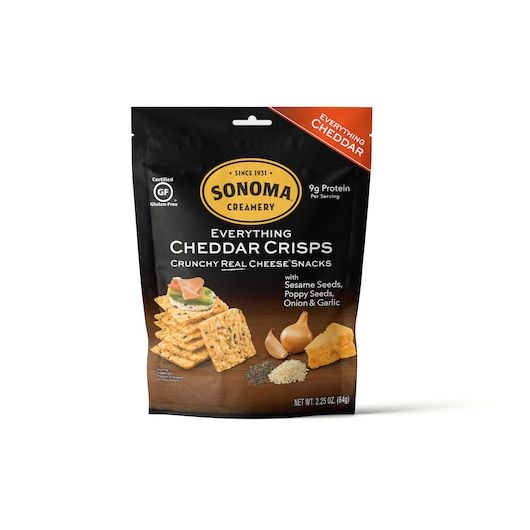 Sonoma Creamery Crisps Everything Cheddar Crisps, 2.25 Ounce -- 12 per case