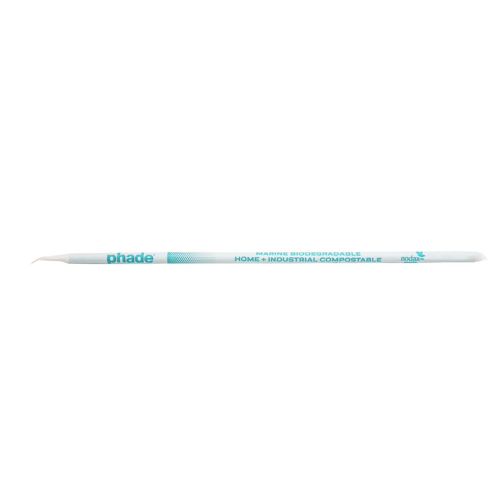 Phade Teal Printed Paper Wrapped Giant Straw, 8.5 inch -- 1200 per case.