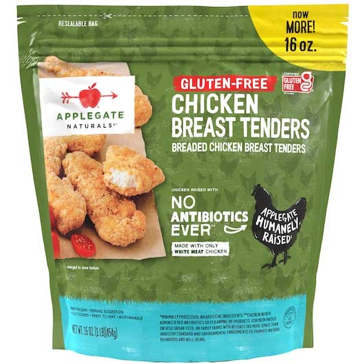 Applegate Gluten Free Breaded Chicken Breast Tenders, 16 Ounce -- 6 per case