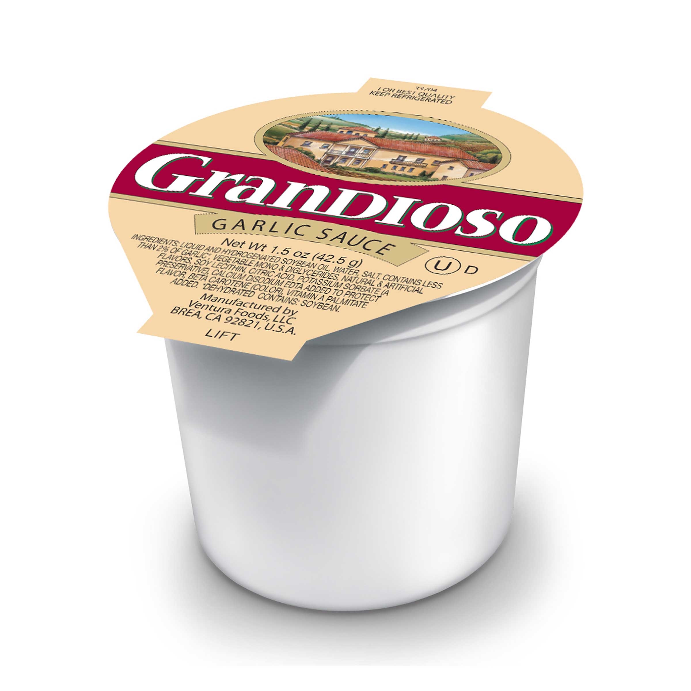 Ventura Foods Garlic Liquid Sauce Garlic Liquid Non PHO Cup, 1.5 ounce -- 96 per case