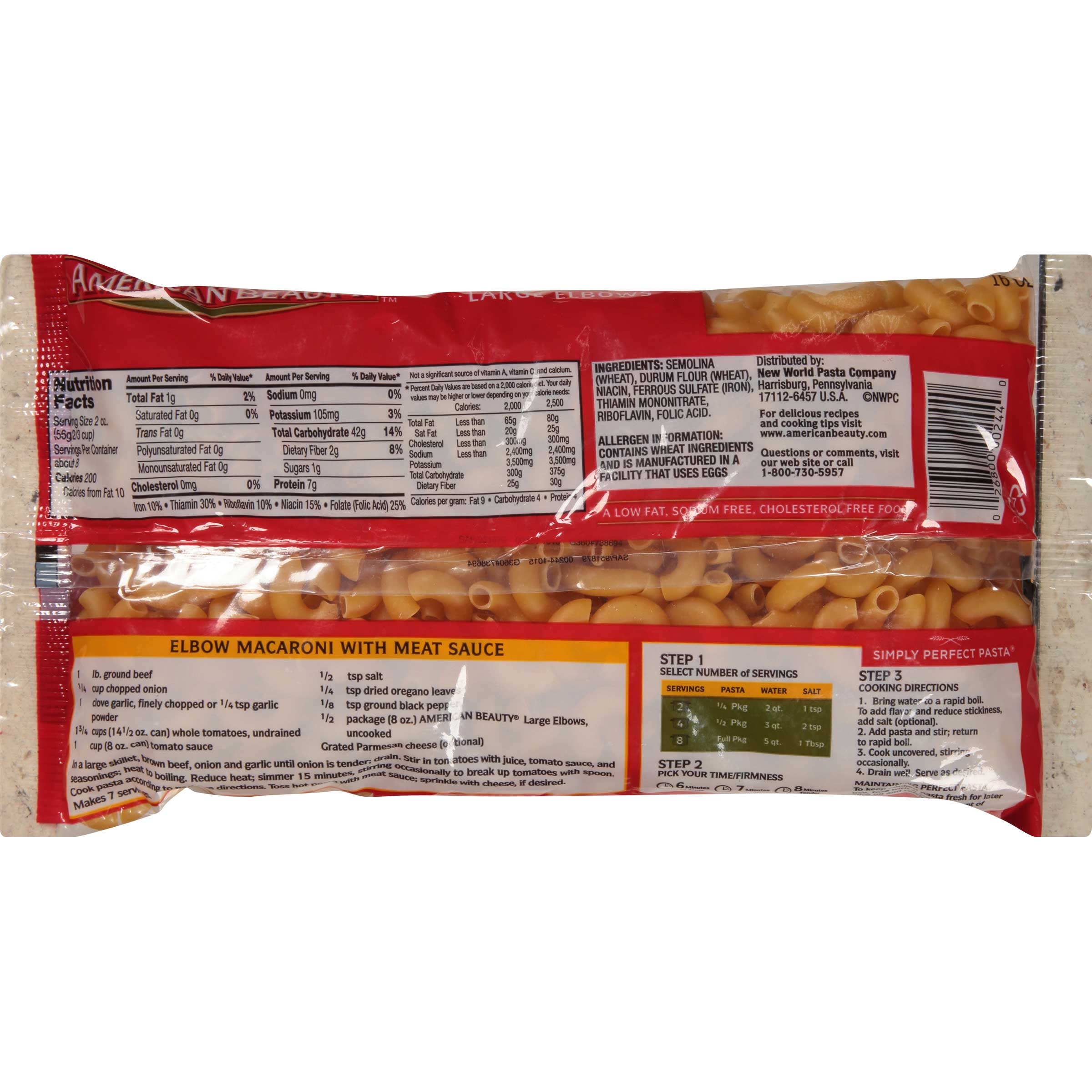 New World Pasta American Beauty Roni-Macaroni Pasta, 16 Ounce -- 12 per case.