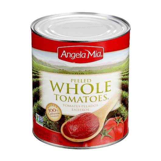 Angela Mia Whole Peeled Tomato, Number 10 Can -- 6 per case