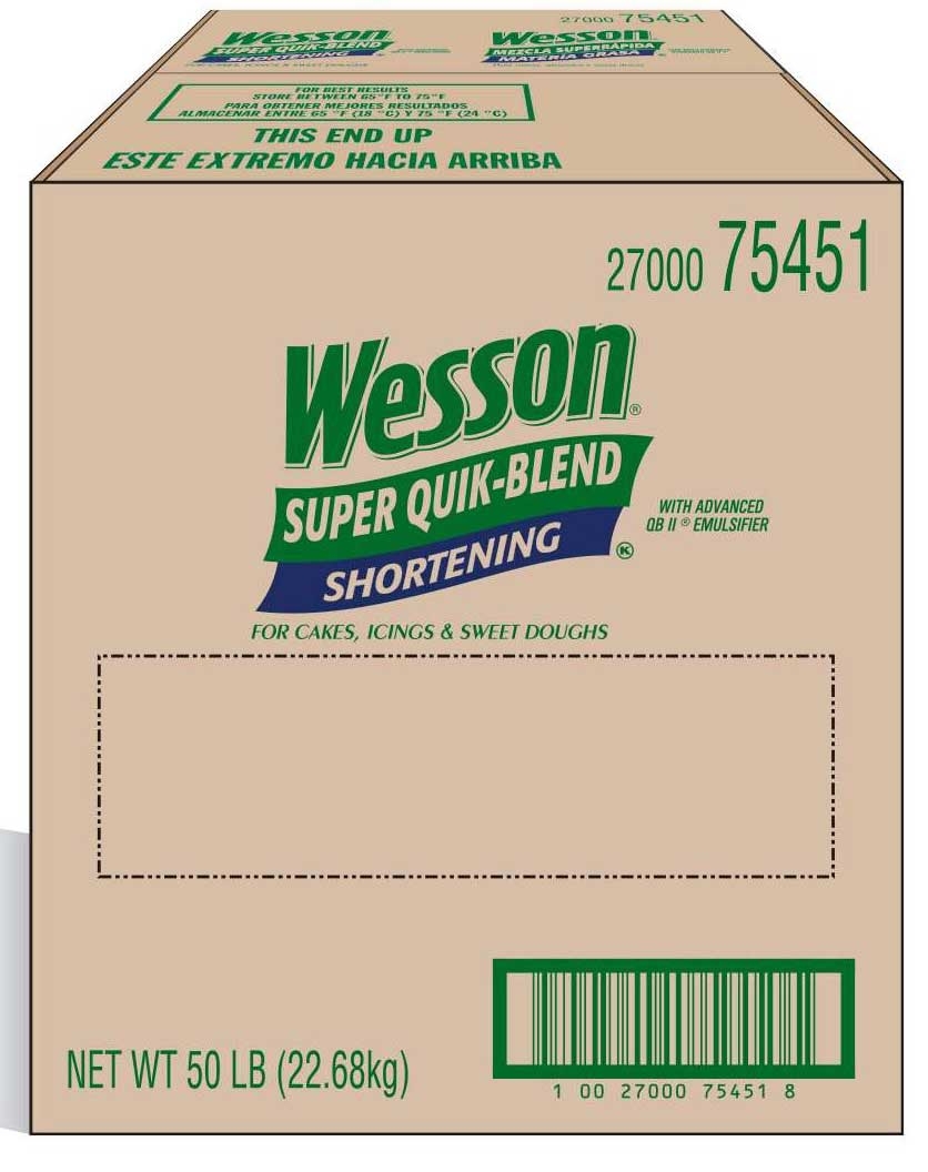 Wesson Super Quick Blend Fry Shortening, 50 Pound