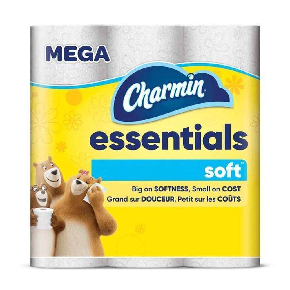 Charmin Essentials Soft 2 Ply Toilet Paper, 215 Square Foot -- 3 per case