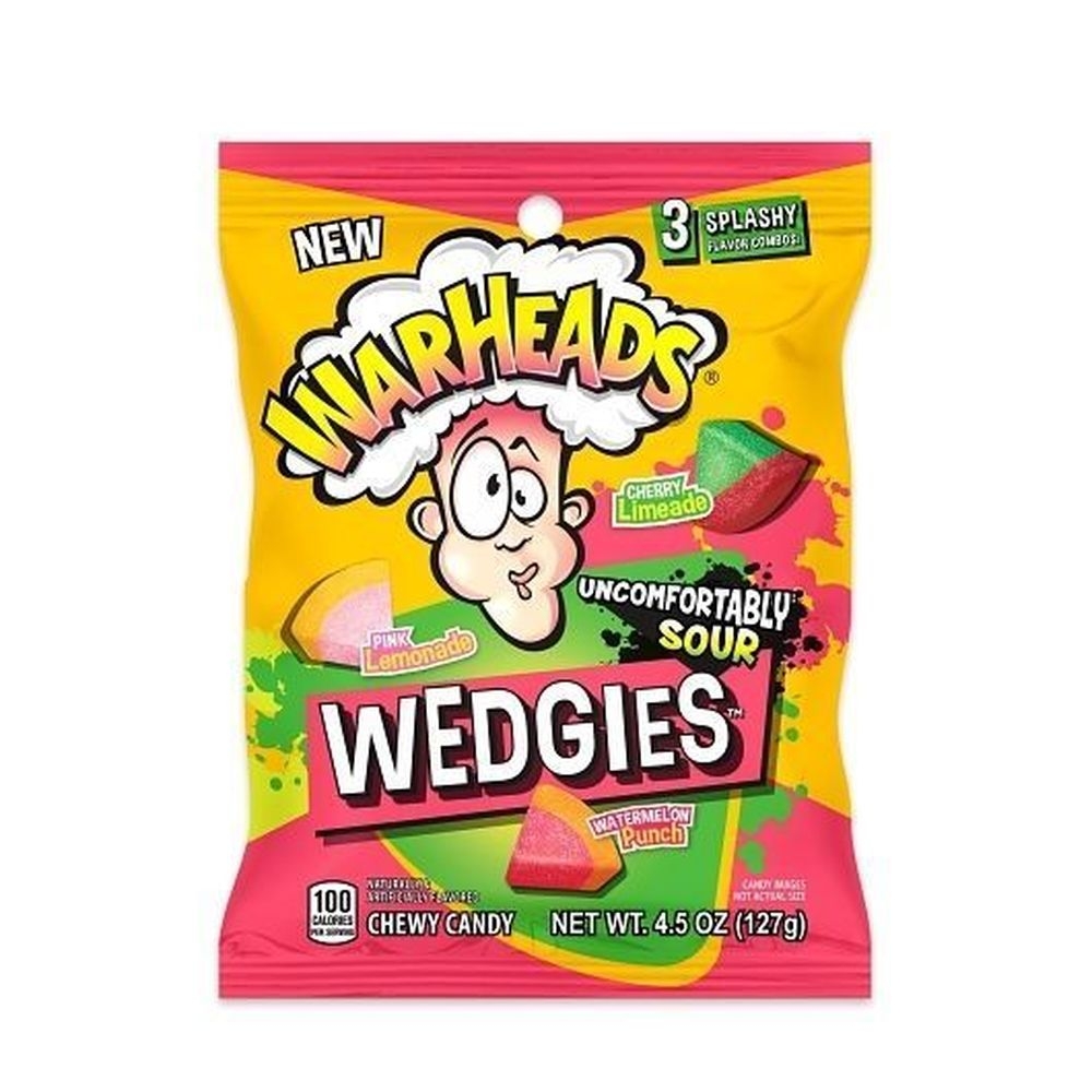 Warheads Wedgies Chewy Candy, 4.5 Ounce Peg Bag -- 12 per case