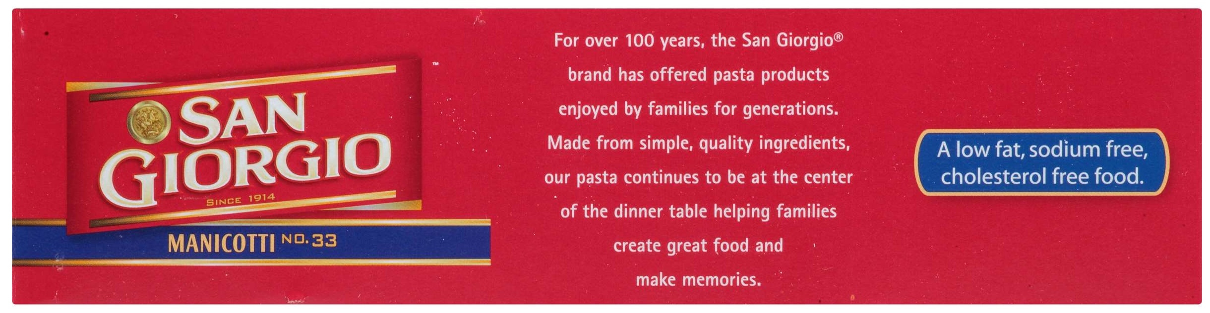 San Giorgio No 33 Manicotti, 8 Ounce -- 12 per case