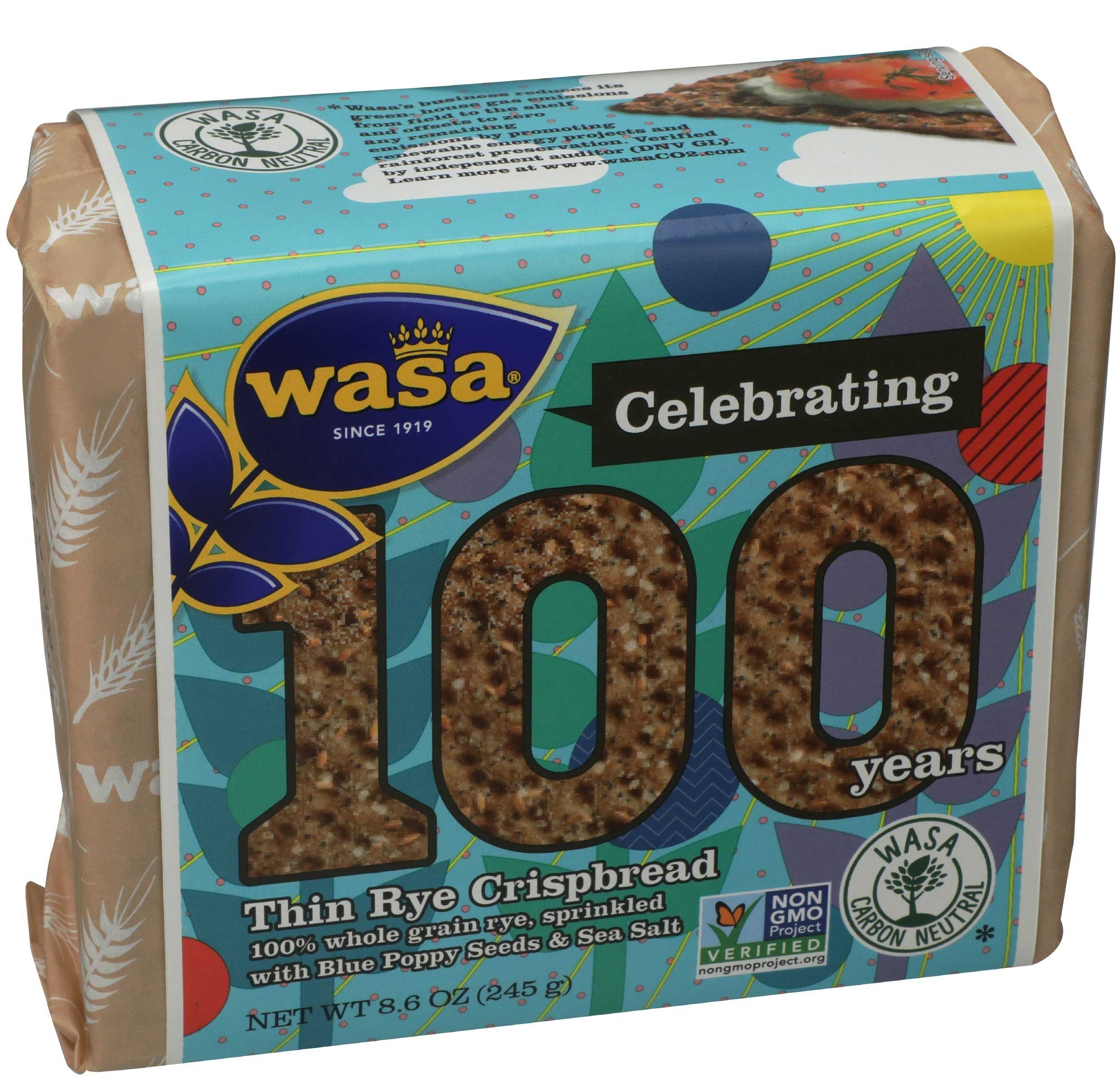 Wasa Thin Rye Crispbread with Flax Poppy Seed, 8.6 Ounce -- 12 per case