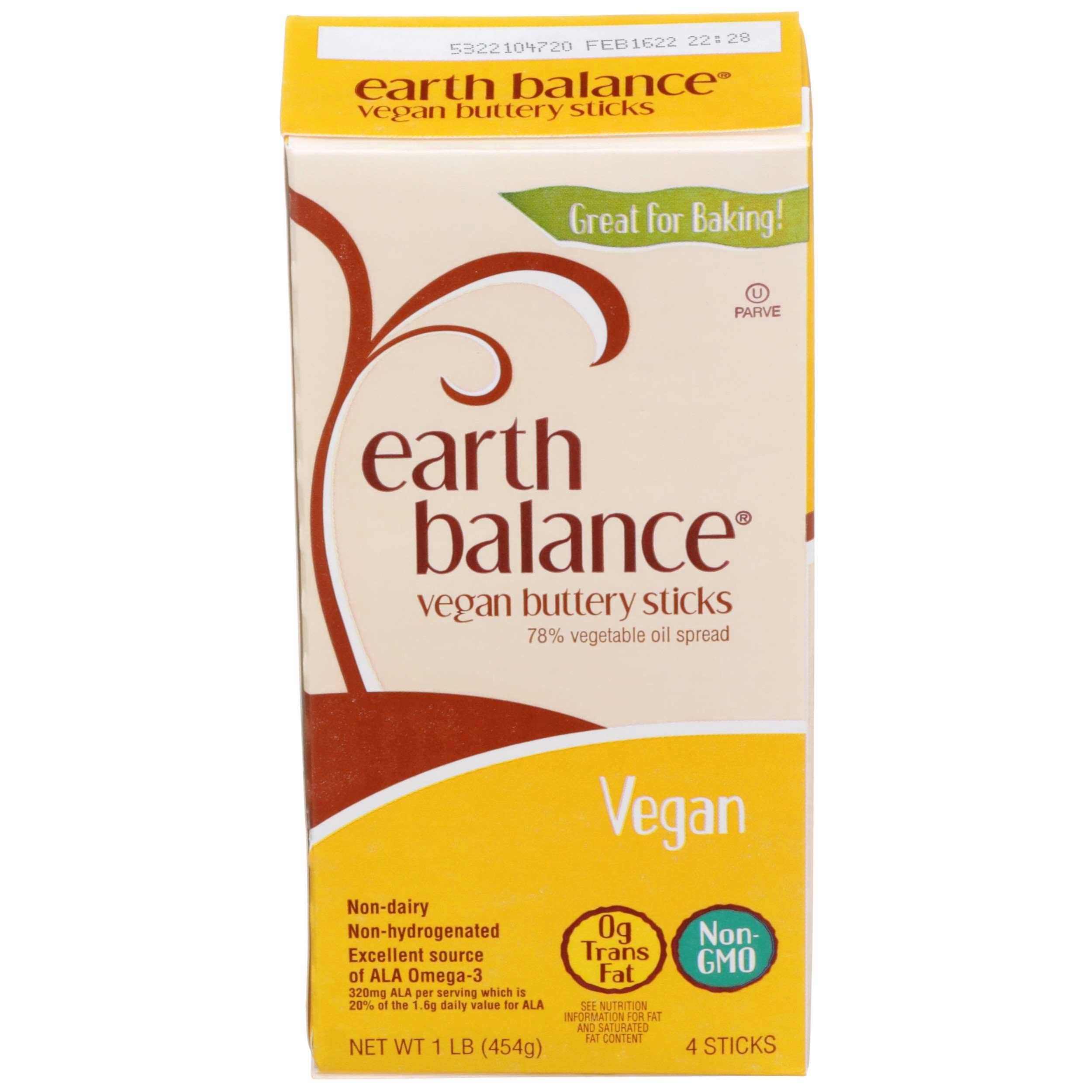 Earth Balance Vegan Buttery Stick, 16 Ounce -- 6 per case.