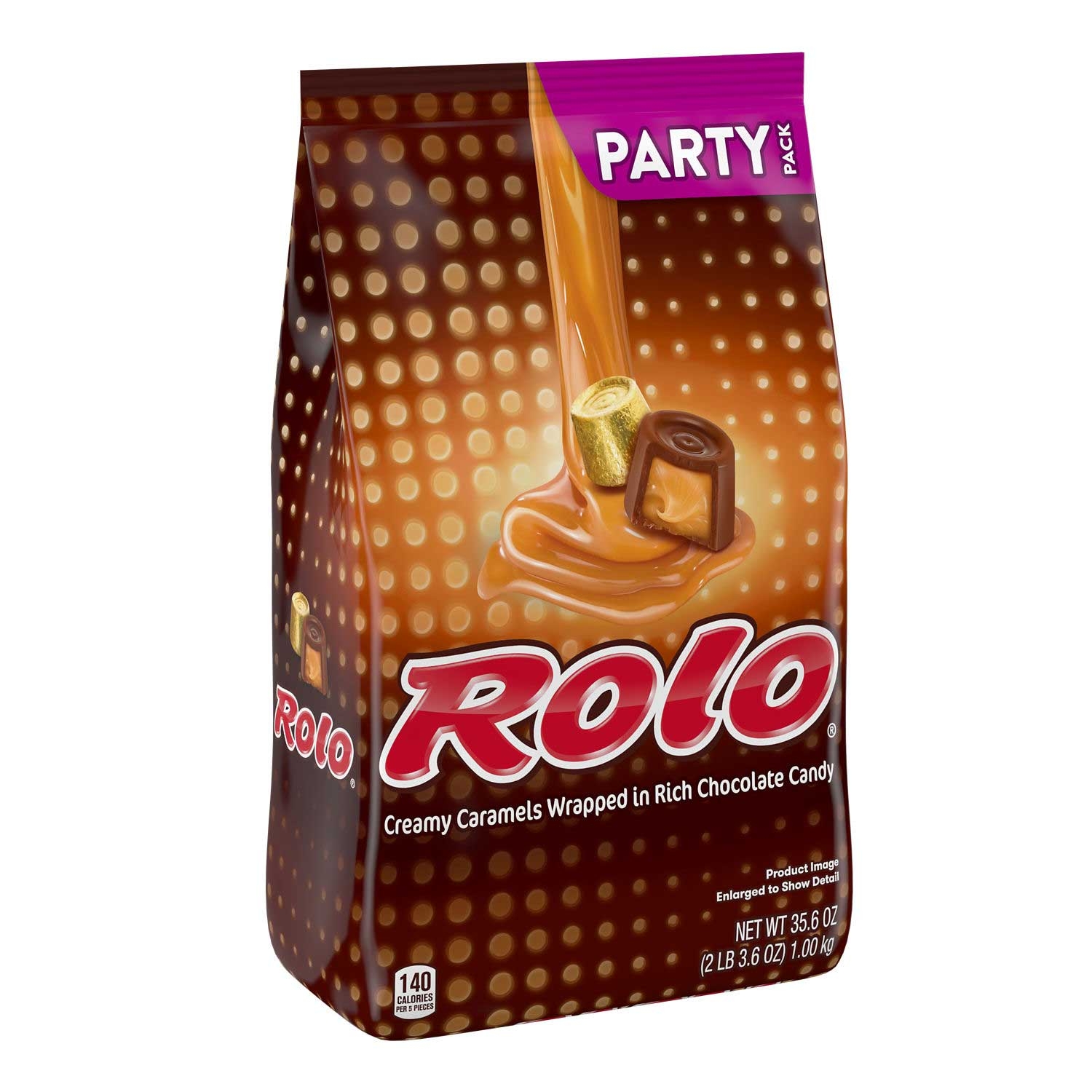 Rolo Party Pack Creamy Caramels in Rich Chocolate Candy - Stand Up Bag, 35.6 Ounce -- 9 per case