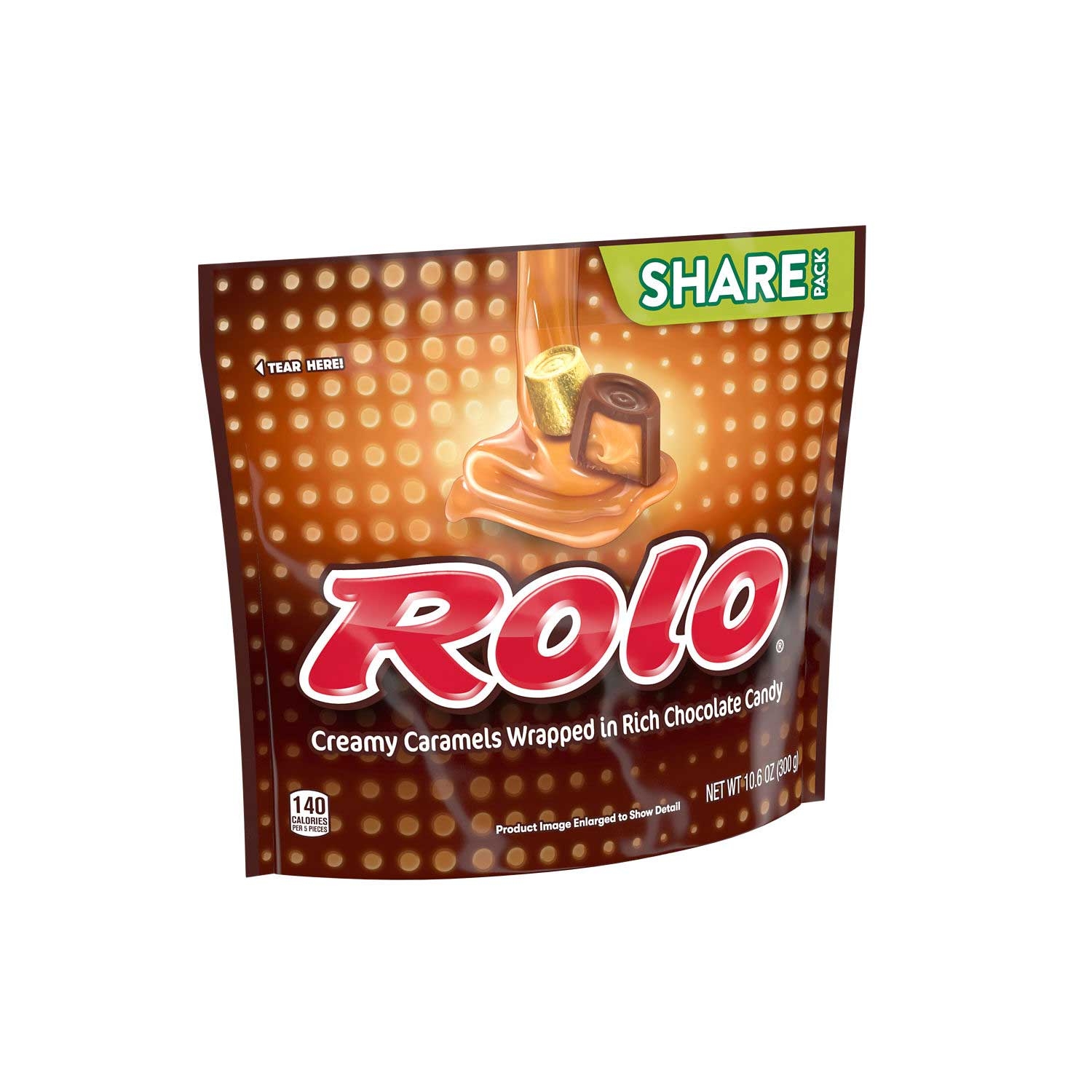 Rolo Rich Chocolate Caramels Candy - Share Pack, 10.6 Ounce Stand Up Bag -- 8 per case