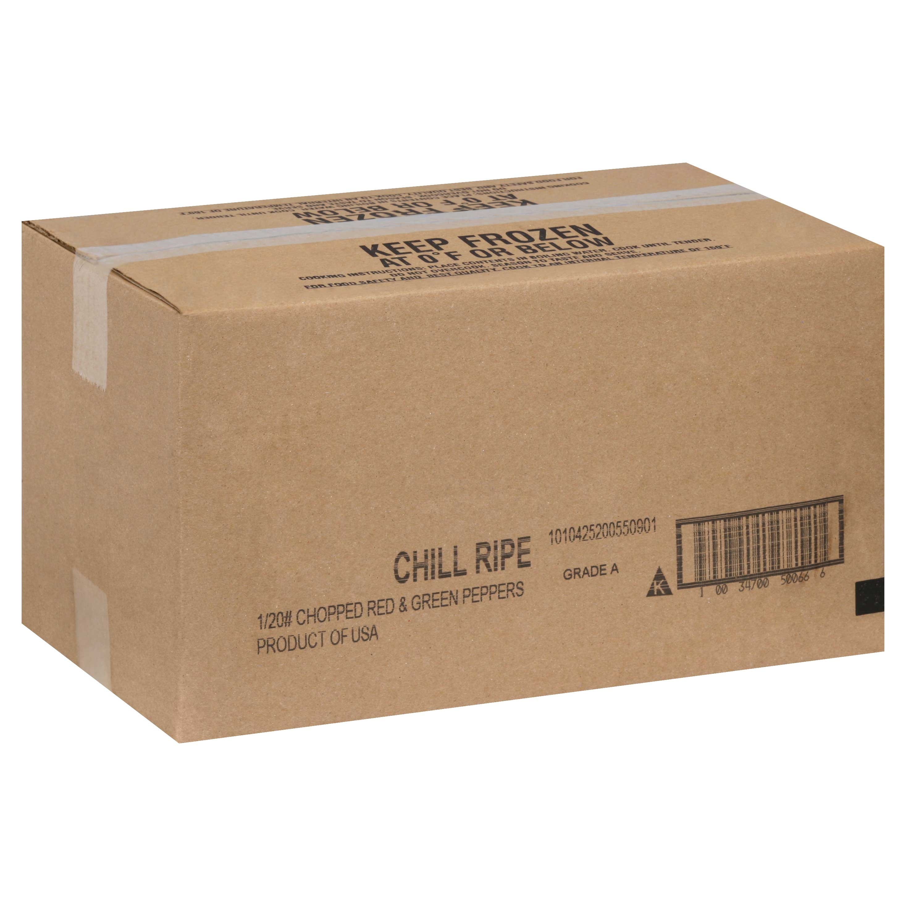 Chill Ripe Red and Green Chopped Peppers, 20 Pound.