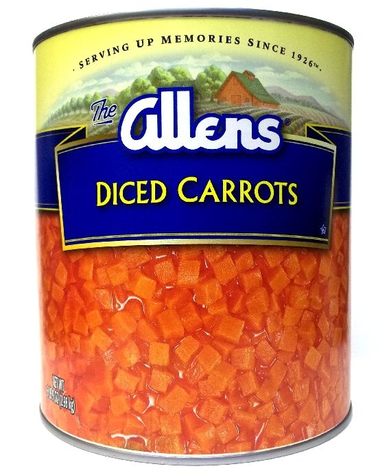 Allens Diced Carrots, 105 Ounce Can -- 6 per case.