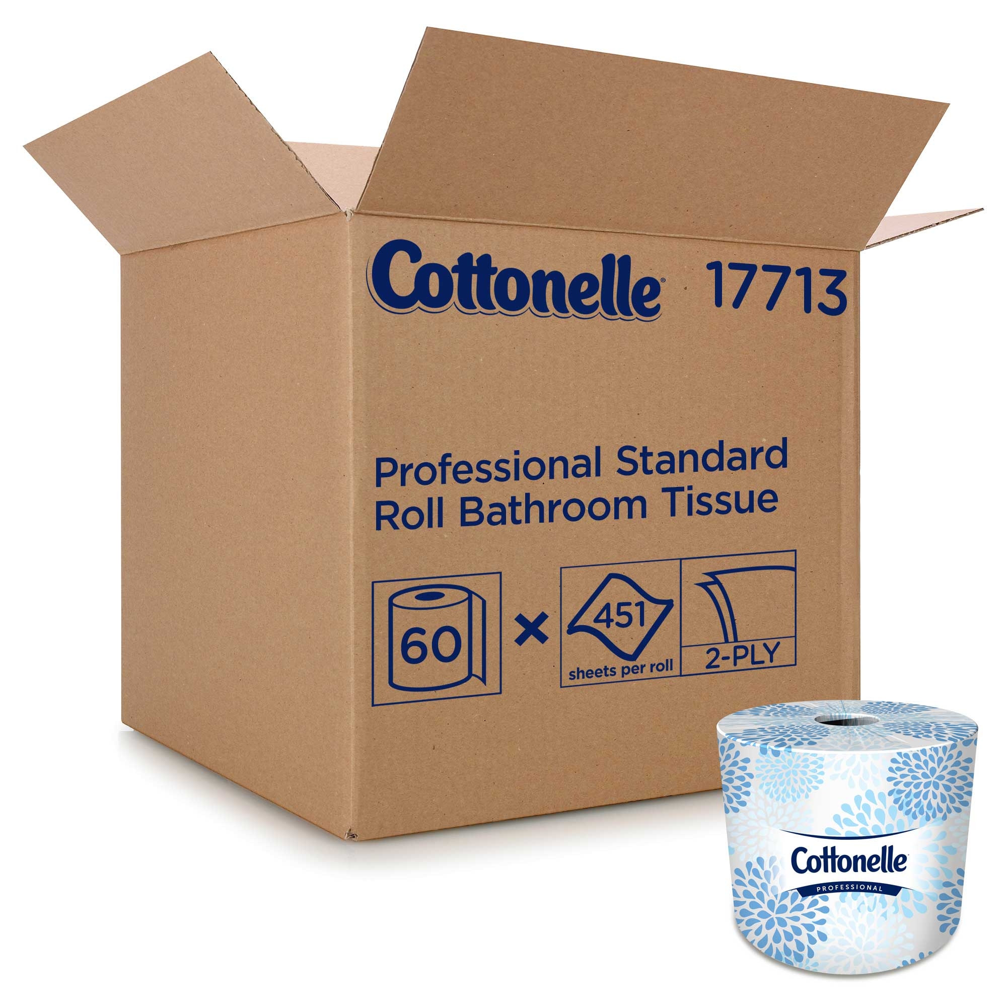 Cottonelle Professional White 2 Ply Standard Roll Bathroom Tissue - 451 sheets per roll -- 60 rolls per case