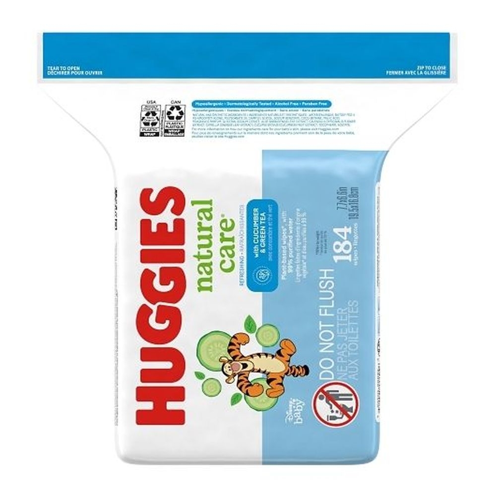 Huggies Natural Care Refreshing Babywipe Refill, 184 count -- 3 per case