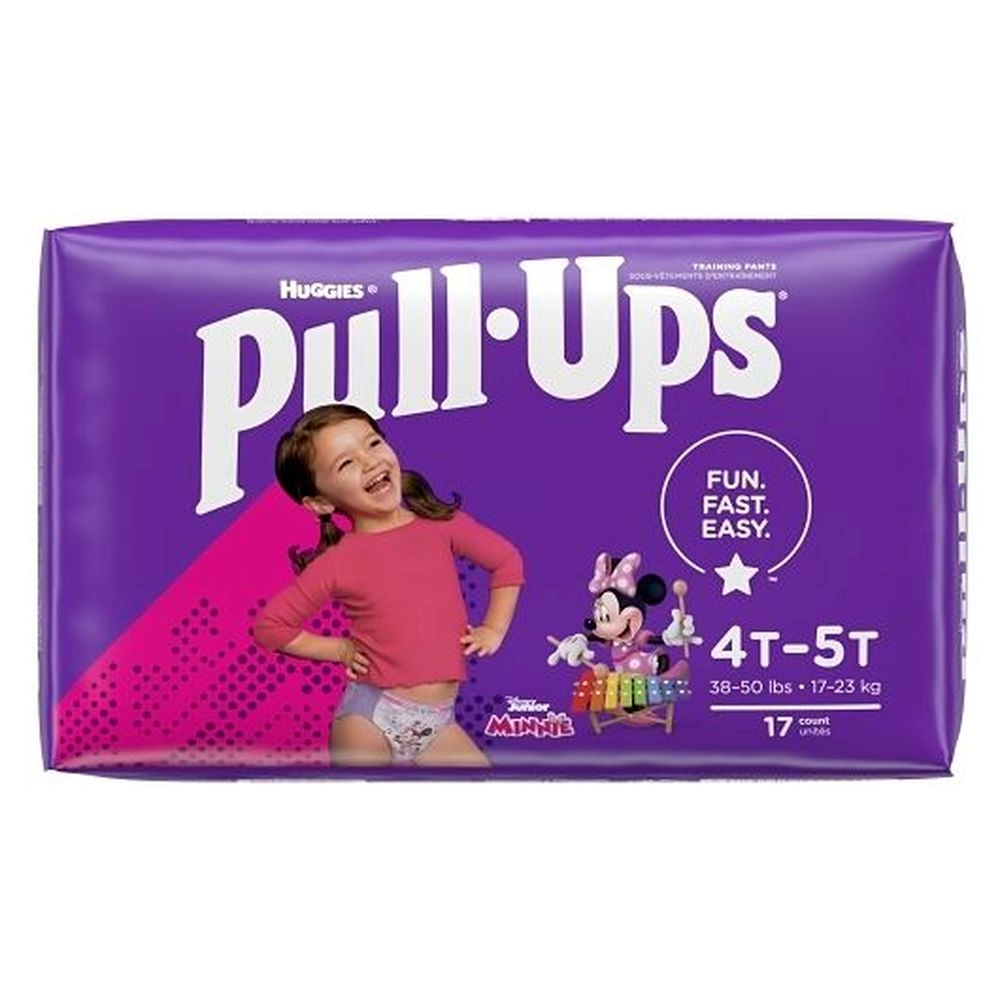 Pull Ups 4T - 5T Size Learning Designs Minnie Mouse Girls Training Pants, 17 count -- 4 per case
