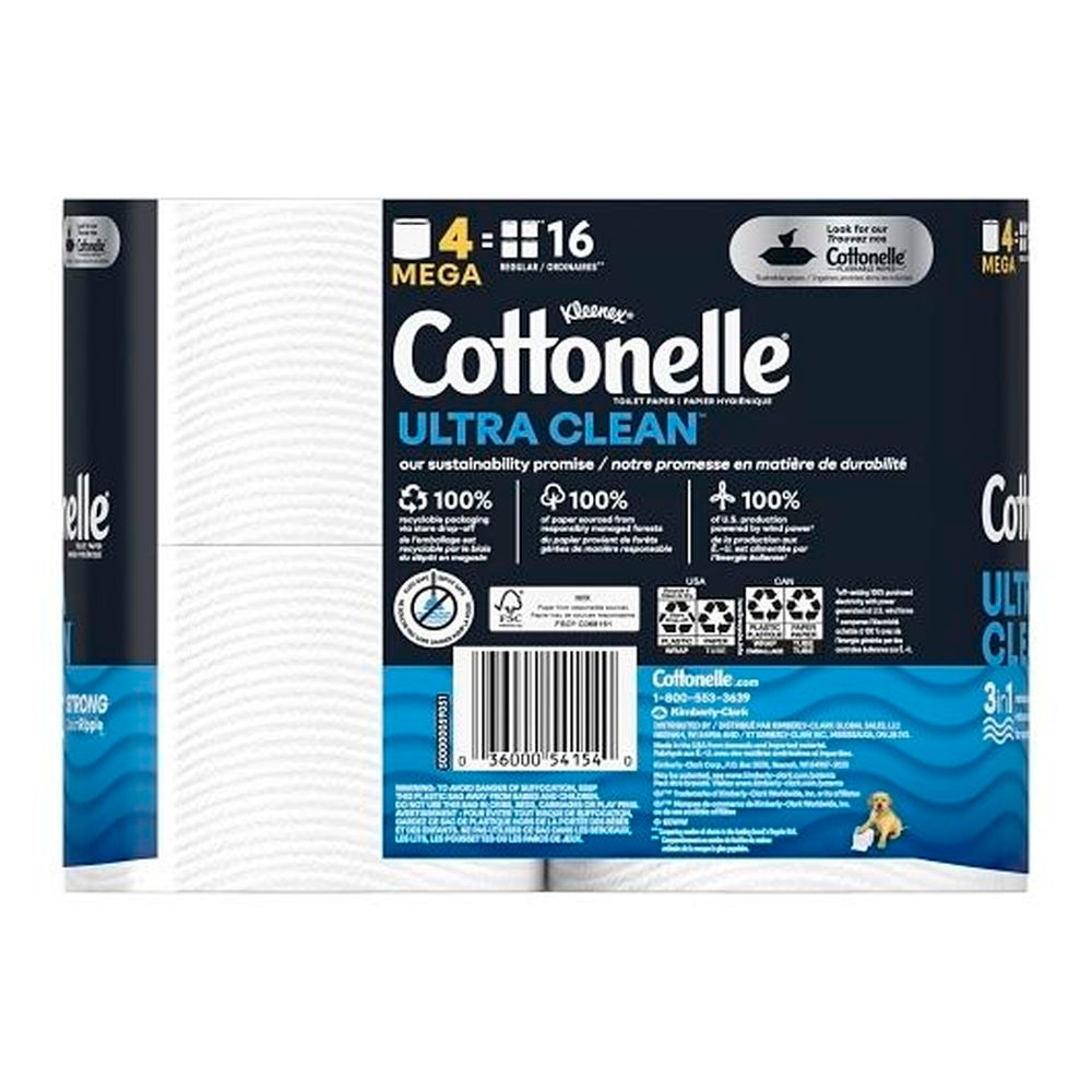 Cottonelle Ultraclean Bath Tissue - Mega Roll, 1248 count -- 12 per case