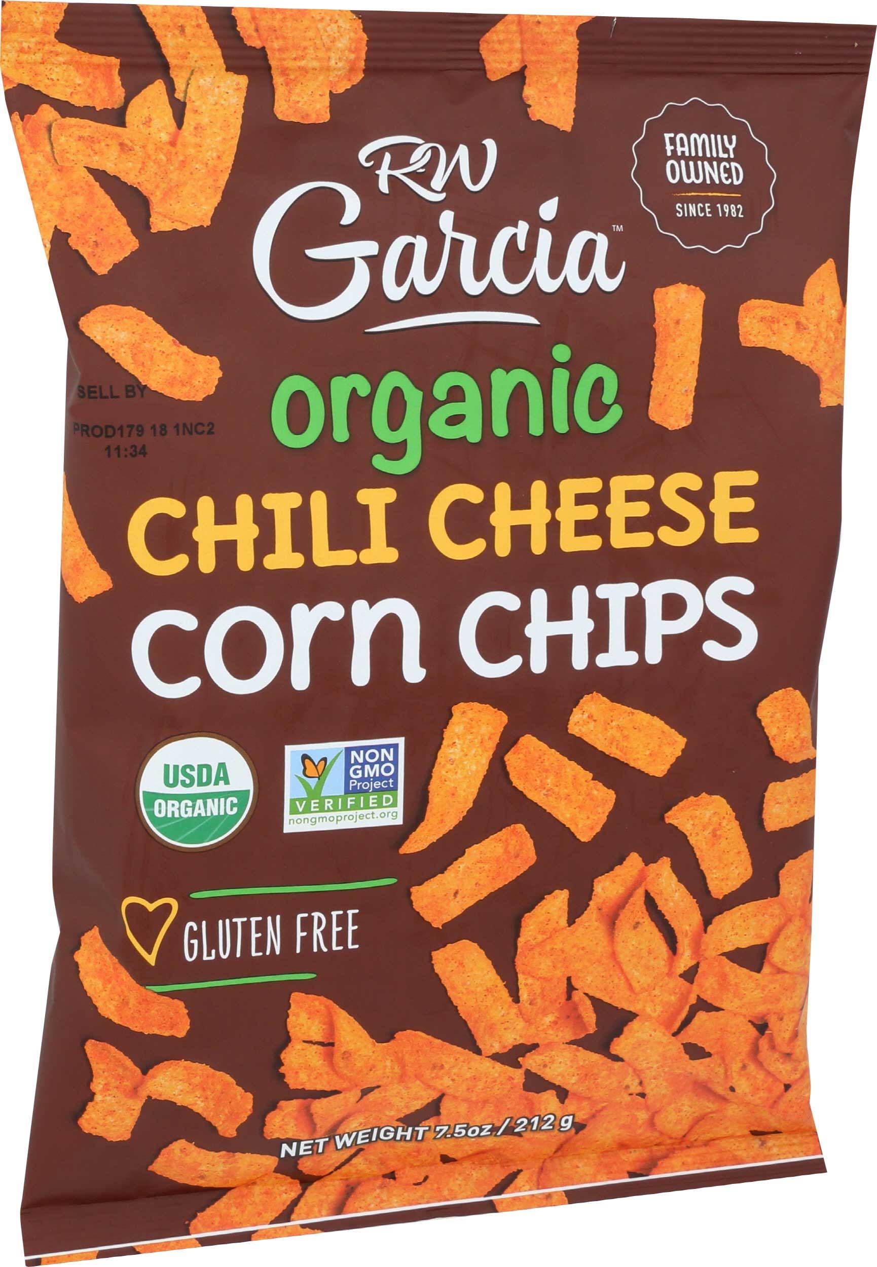 RW Garcia Organic Chili Cheese Corn Chips, 7.5 Ounce -- 12 per case