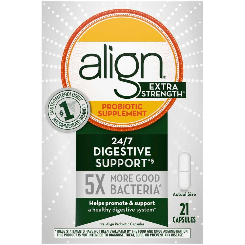Align Extra Strength Probiotic Capsules, 21 count per pack -- 12 per case.