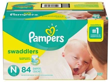 Pampers Swaddlers Size N Diaper -- 84 per case