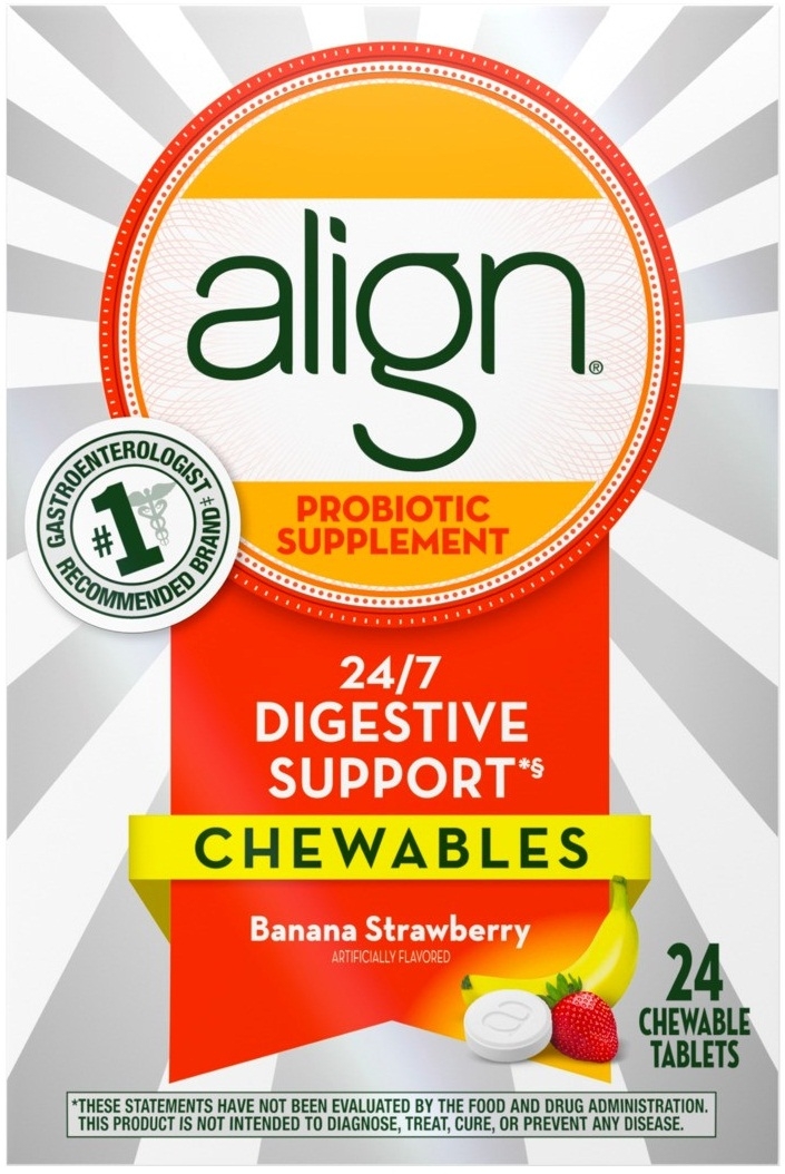 Align Banana and Strawberry Adult Chewable Tablet, 24 count per pack -- 12 per case.