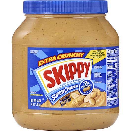 Skippy Super Chunky Extra Crunchy Peanut Butter, 64 Ounce -- 6 per case