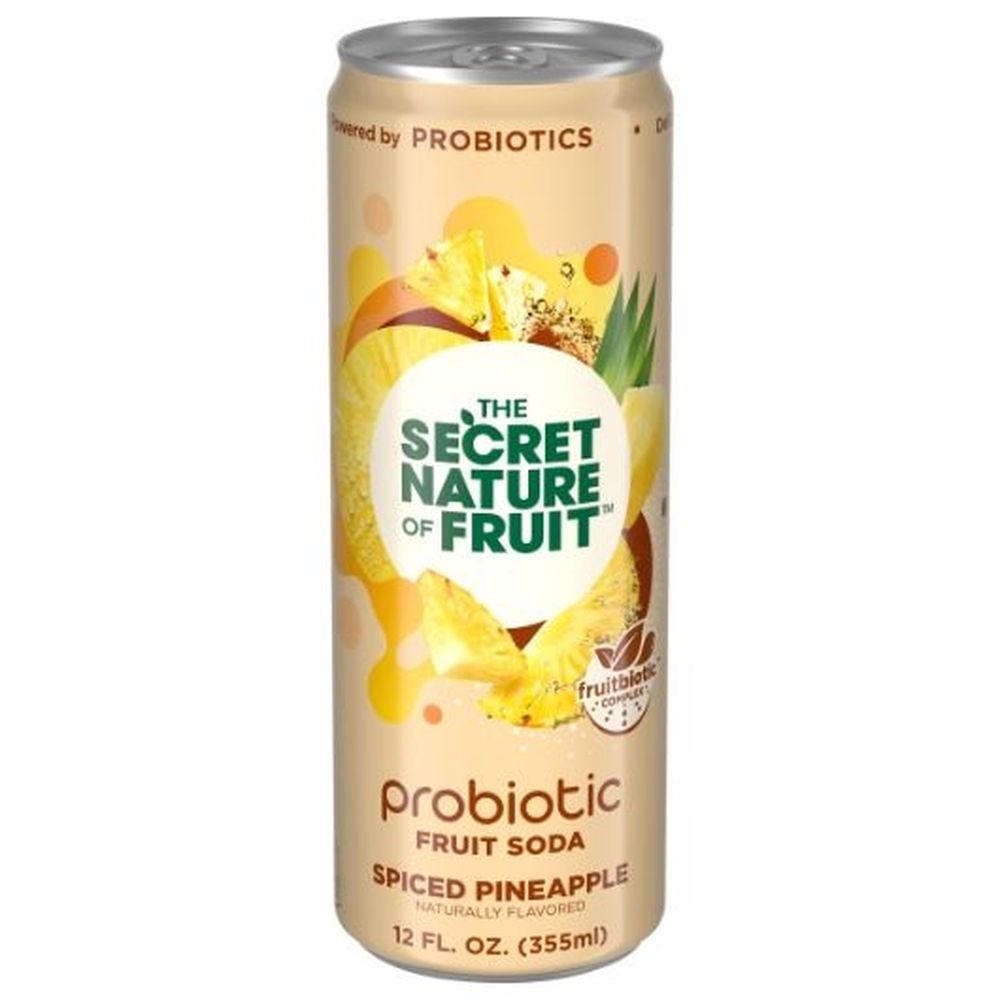 Secret Nature Of Fruit Spicy Pineapple Probiotic Soda, 12.696 Ounce -- 12 per case