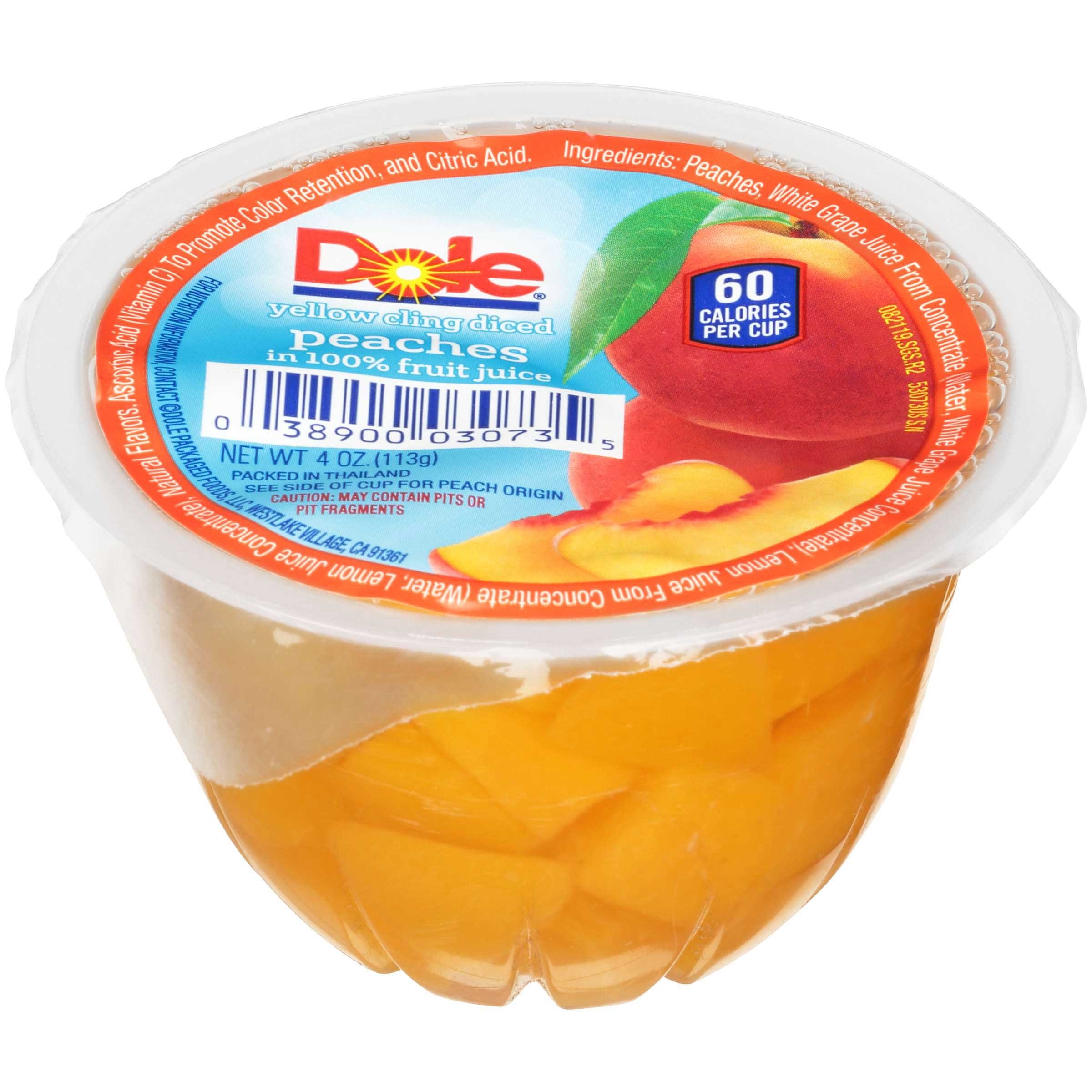 Dole Diced Peaches In Juice, 4 Ounce --36 per case